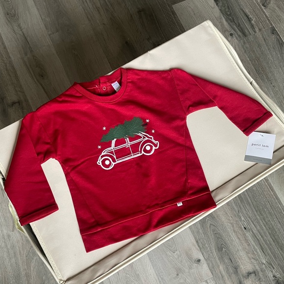 NWT Petit Lem Baby Cotton-Blend Holiday Sweatshirt & Fair Isle Pants Set - Picture 3 of 6